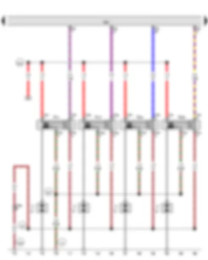 Wiring Diagram  VW THE BEETLE CABRIOLET 2014 - Engine control unit - Ignition coil 1 with output stage - Ignition coil 2 with output stage - Ignition coil 3 with output stage - Ignition coil 4 with output stage