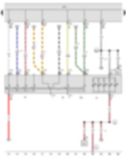 Wiring Diagram  VW THE BEETLE CABRIOLET 2014 - Light switch - Fog light switch - Rear fog light switch - Onboard supply control unit - Light switch illumination bulb