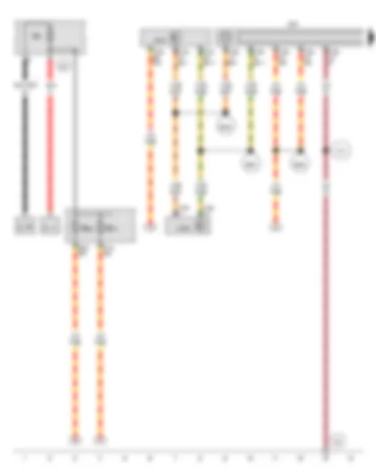 Wiring Diagram  VW THE BEETLE CABRIOLET 2016 - Battery - Control unit with display for radio and navigation - Onboard supply control unit - Fuse 20 on fuse holder B