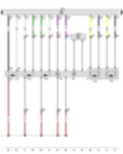 Wiring Diagram  VW THE BEETLE CABRIOLET 2016 - Driver side belt switch - Front passenger side belt switch - Seat occupied sensor - front passenger side - Driver seat belt tensioner igniter 1 - Front passenger seat belt tensioner igniter 1 - Side airbag igniter on driver side - Side airbag igniter on front passenger side