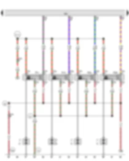 Wiring Diagram  VW THE BEETLE CABRIOLET 2015 - Engine control unit - Ignition coil 1 with output stage - Ignition coil 2 with output stage - Spark plug connector - Spark plugs