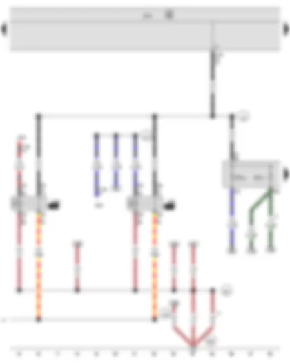 Wiring Diagram  VW THE BEETLE 2012 - Terminal 15 voltage supply relay - Onboard supply control unit - Terminal 15 voltage supply relay 2