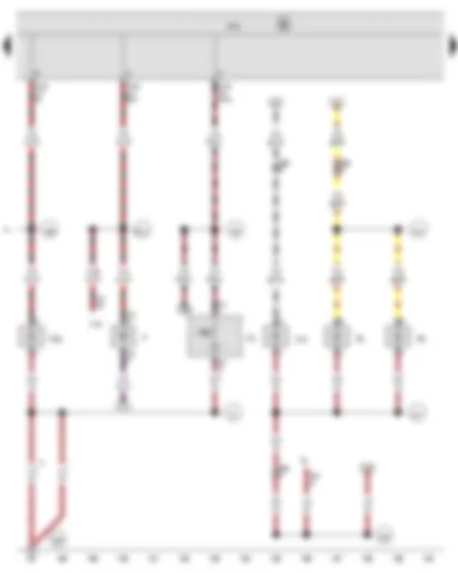 Wiring Diagram  VW THE BEETLE 2012 - Brake light switch - Luggage compartment light switch - Onboard supply control unit - Rear left fog light bulb - High-level brake light bulb - Left number plate light - Right number plate light