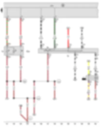 Wiring Diagram  VW THE BEETLE 2012 - Turn signal switch - Headlight dipper and flasher switch - Hazard warning lights button - Headlight dipper and flash relay - Onboard supply control unit