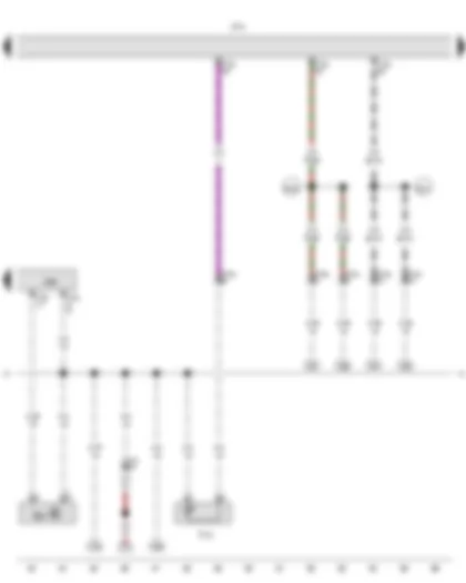 Wiring Diagram  VW THE BEETLE 2012 - Microswitch for lowering driver window - Driver door control unit - Onboard supply control unit - Central locking SAFELOCK function warning lamp