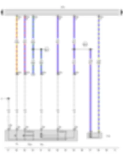 Wiring Diagram  VW THE BEETLE 2012 - Driver door contact switch - Driver side central locking lock unit - Onboard supply control unit - Driver door central locking motor - Tank filler flap locking motor