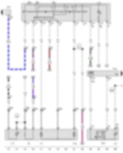 Wiring Diagram  VW THE BEETLE 2012 - Mirror adjustment switch - Mirror adjustment changeover switch - Window regulator switch in front passenger door - Exterior mirror heater button - Front passenger door control unit - Onboard supply control unit - Driver side turn signal repeater bulb - Driver side mirror adjustment motor - Front passenger side window regulator motor - Driver side mirror adjustment motor - Heated exterior mirror on driver side
