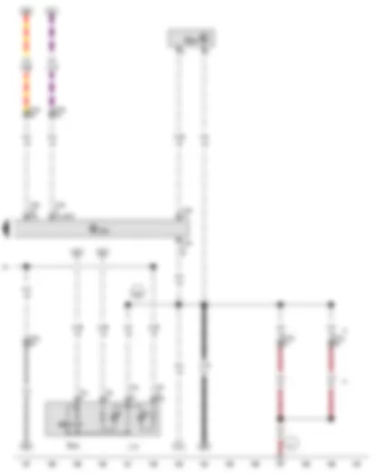 Wiring Diagram  VW THE BEETLE 2012 - Front passenger side interior locking button for central locking system - Microswitch for lowering front passenger window - Front passenger door control unit