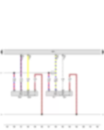 Wiring Diagram  VW THE BEETLE 2012 - Intake air temperature sender - Intake manifold pressure sender - Intake manifold pressure sender 2 - Intake air temperature sender 3 - Engine control unit