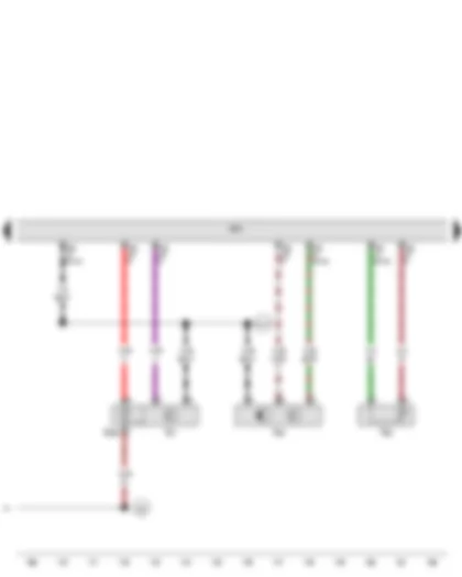 Wiring Diagram  VW THE BEETLE 2012 - Engine speed sender - Charge pressure sender - Coolant temperature sender - Intake air temperature sender 2 - Engine control unit