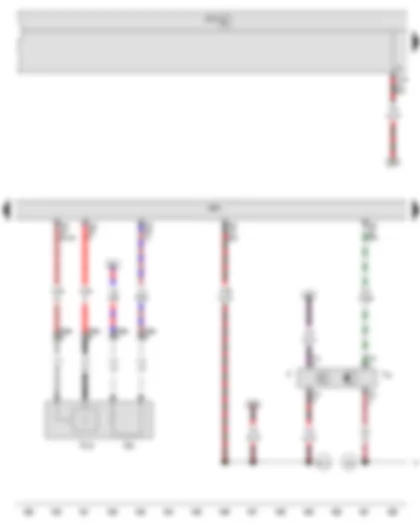 Wiring Diagram  VW THE BEETLE 2012 - Brake light switch - Brake pedal switch - Lambda probe after catalytic converter - Onboard supply control unit - Engine control unit - Lambda probe 1 heater after catalytic converter