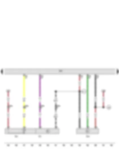 Wiring Diagram  VW THE BEETLE 2012 - Charge pressure sender - Intake air temperature sender - Exhaust gas pressure sensor 2 - Engine control unit