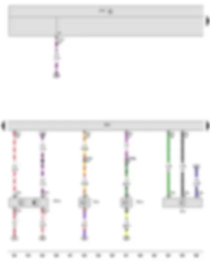 Wiring Diagram  VW THE BEETLE 2012 - Air mass meter - Clutch position sender - Onboard supply control unit - Engine control unit - Charge pressure control solenoid valve - Exhaust gas recirculation valve 2