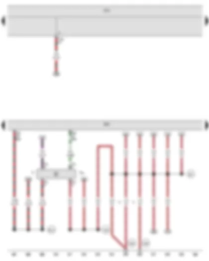 Wiring Diagram  VW THE BEETLE 2012 - Brake light switch - Brake pedal switch - Onboard supply control unit - Engine control unit