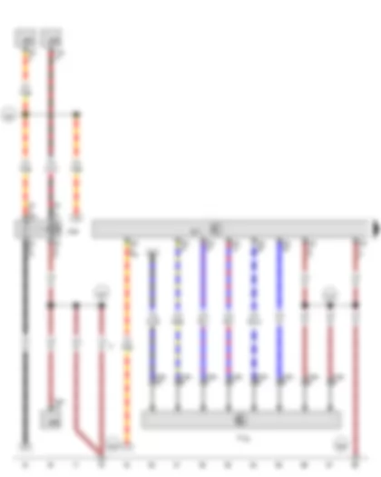 Wiring Diagram  VW THE BEETLE 2012 - Multifunction switch - Automatic gearbox control unit - Terminal 15 voltage supply relay