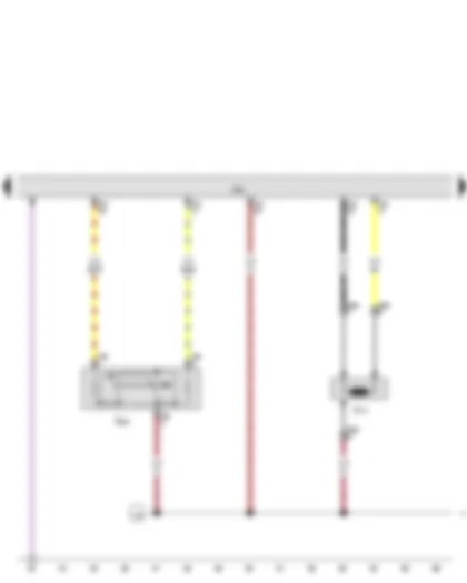 Wiring Diagram  VW THE BEETLE 2012 - Key operated switch to deactivate front passenger side airbag - Airbag control unit - Front passenger side airbag igniter 1
