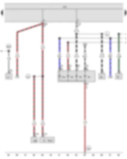 Wiring Diagram  VW THE BEETLE 2012 - Onboard supply control unit - Left tail light bulb - Rear left turn signal bulb - Left brake light bulb - Left reversing light bulb
