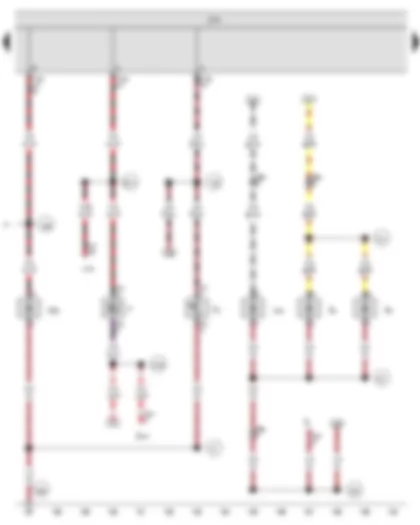 Wiring Diagram  VW THE BEETLE 2013 - Brake light switch - Luggage compartment light switch - Onboard supply control unit - Rear left fog light bulb - High-level brake light bulb - Left number plate light - Right number plate light