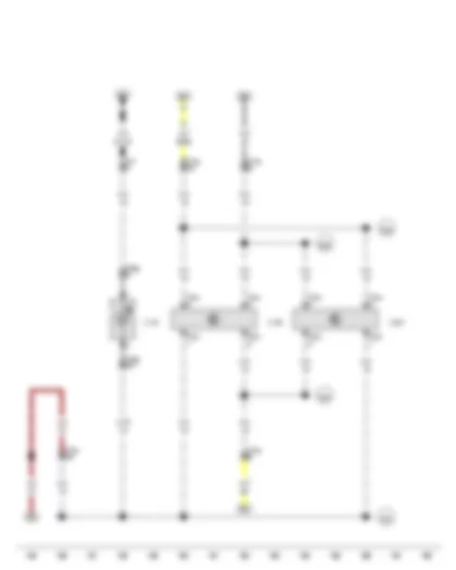 Wiring Diagram  VW THE BEETLE 2013 - Front passenger side turn signal repeater bulb - Light 1 for front left door background lighting - Light 2 for front left door background lighting