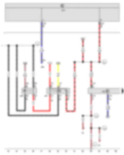 Wiring Diagram  VW THE BEETLE 2013 - Onboard supply control unit - Voltage stabiliser - Starter relay 1 - Starter relay 2