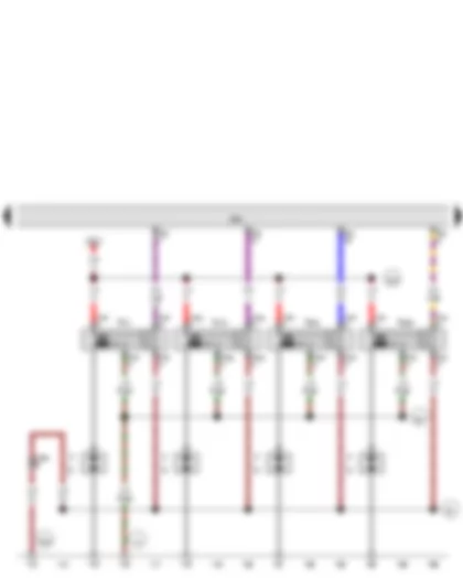 Wiring Diagram  VW THE BEETLE 2013 - Engine control unit - Ignition coil 1 with output stage - Ignition coil 2 with output stage - Ignition coil 3 with output stage - Ignition coil 4 with output stage