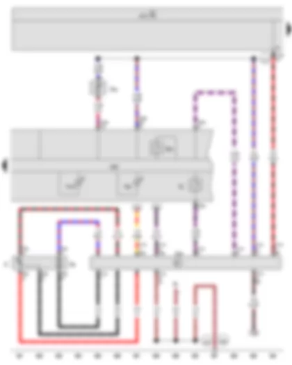 Wiring Diagram  VW THE BEETLE 2013 - Fuel gauge sender - Fuel system pressurisation pump - Coolant shortage indicator sender - Control unit in dash panel insert - Onboard supply control unit - Fuel pump control unit