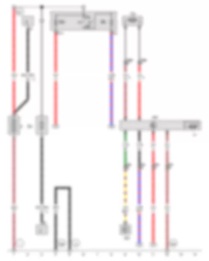 Wiring Diagram  VW THE BEETLE 2013 - Battery - Radiator fan control unit - Radiator fan - Right radiator fan