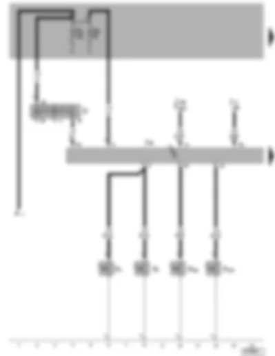 Wiring Diagram  VW THE BEETLE 1998 - Battery - Ignition/Starter Switch - Door contact Switch - Driver