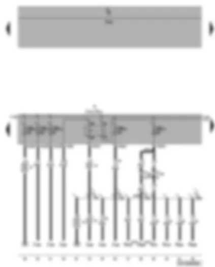 Wiring Diagram  VW TIGUAN 2008 - Motronic current supply relay - fuses SB10 - SB11 - SB12 - SB13 - SB14