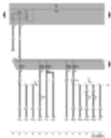 Wiring Diagram  VW TIGUAN 2008 - Terminal 15 voltage supply relay 2 - fuses SC9 - SC10 - SC11 - SC12 - SC13