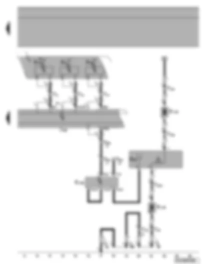 Wiring Diagram  VW TIGUAN 2009 - Aerial module - heated rear window - frequency filter for frequency modulation (FM) - control unit with display for radio and navigation system