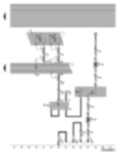 Wiring Diagram  VW TIGUAN 2009 - Aerial module - heated rear window - frequency filter for frequency modulation (FM) - control unit with display for radio and navigation system