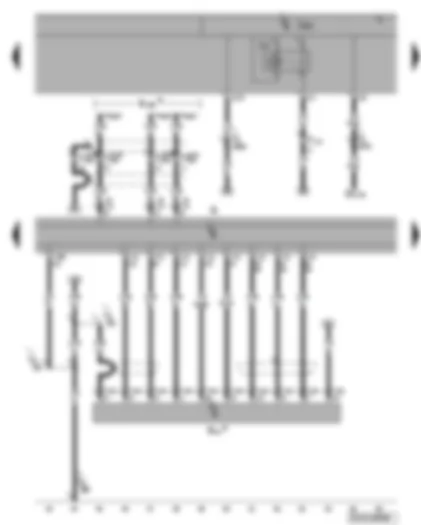 Wiring Diagram  VW TIGUAN 2009 - Connection for external audio sources - CD changer - radio - heated rear window relay