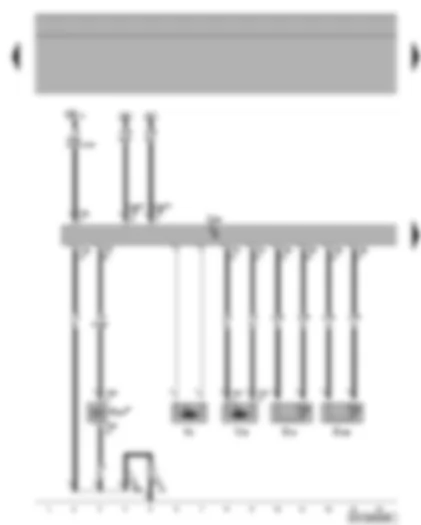 Wiring Diagram  VW TIGUAN 2009 - Heater coolant shut-off valve - auxiliary heater control unit - temperature sensor - overheating sensor - circulating pump - combustion air blower