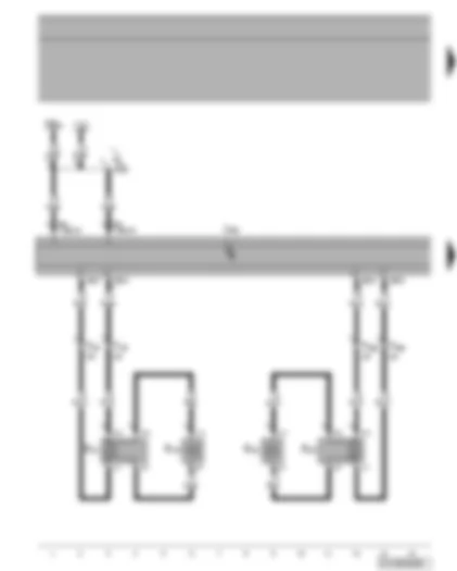 Wiring Diagram  VW TIGUAN 2009 - Front loudspeakers - fuse SB8 - control unit with display for radio and navigation system