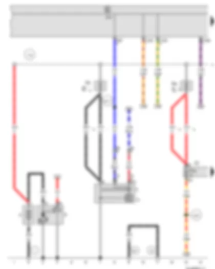 Wiring Diagram  VW TIGUAN 2009 - Battery - Starter - Alternator - Onboard supply control unit - Fuse holder C
