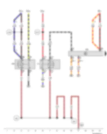 Wiring Diagram  VW TIGUAN 2009 - Fresh air blower relay - Auxiliary heater control unit - Auxiliary heater operation relay