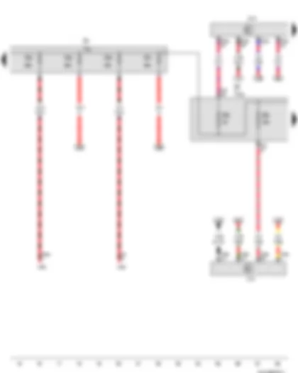Wiring Diagram  VW TIGUAN 2010 - Onboard supply control unit - Fuse holder A - Fuse holder B - Terminal 30 wiring junction - Terminal 30 wiring junction 2