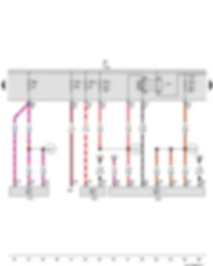 Wiring Diagram  VW TIGUAN 2010 - Terminal 30 voltage supply relay - Fuse holder B - Terminal 30a wiring junction - Terminal 30 wiring junction 2