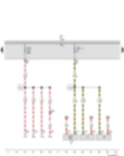 Wiring Diagram  VW TIGUAN 2010 - Fuse holder B - Terminal 30a wiring junction - Terminal 30 wiring junction 2