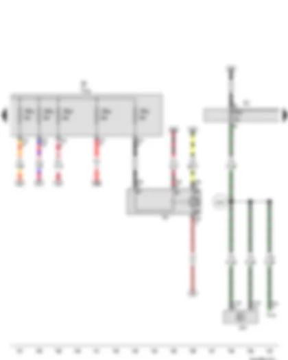 Wiring Diagram  VW TIGUAN 2010 - X-contact relief relay - Fuse holder B - Fuse holder C - Terminal 30 wiring junction 2