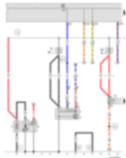 Wiring Diagram  VW TIGUAN 2009 - Battery - Starter - Alternator - Onboard supply control unit - Fuse holder C