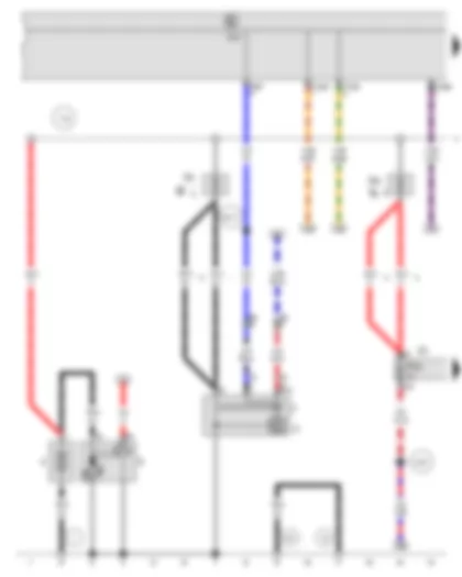 Wiring Diagram  VW TIGUAN 2009 - Battery - Starter - Alternator - Onboard supply control unit - Fuse holder C