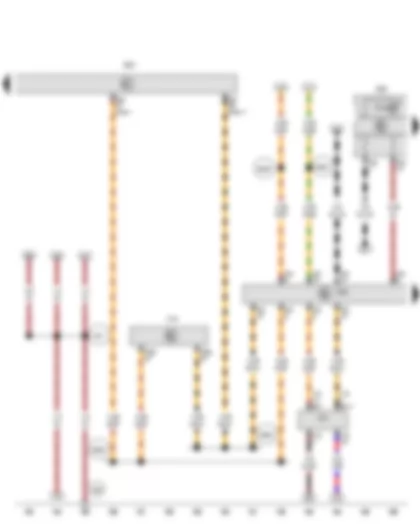 Wiring Diagram  VW TIGUAN 2009 - ABS control unit - Control unit in dash panel insert - Data bus diagnostic interface - Engine control unit