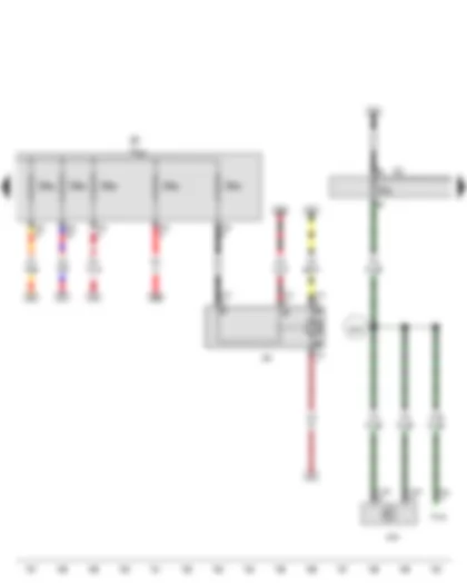 Wiring Diagram  VW TIGUAN 2011 - X-contact relief relay - Fuse holder B - Fuse holder C - Terminal 30 wiring junction 2