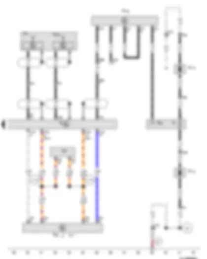 Wiring Diagram  VW TIGUAN 2011 - Radio - Aerial - Telephone transmitter and receiver unit - Right aerial module - Heated rear window