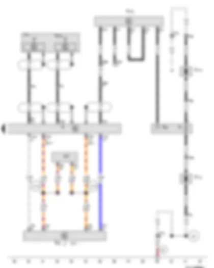 Wiring Diagram  VW TIGUAN 2010 - Radio - Aerial - Telephone transmitter and receiver unit - Right aerial module - Heated rear window