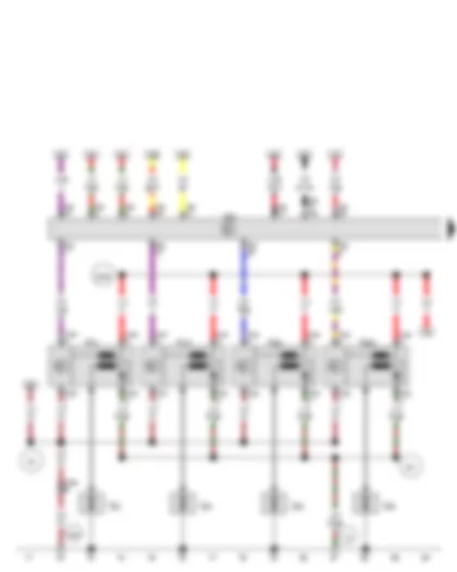 Wiring Diagram  VW TIGUAN 2011 - Engine control unit - Ignition coil 1 with output stage - Ignition coil 2 with output stage - Ignition coil 3 with output stage - Ignition coil 4 with output stage