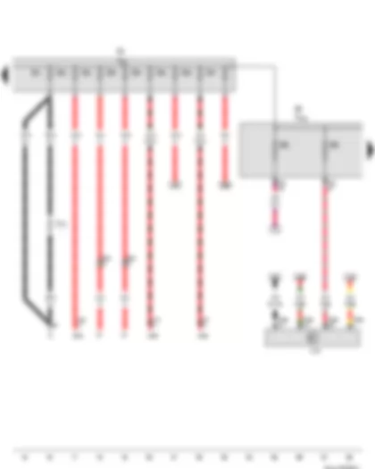 Wiring Diagram  VW TIGUAN 2011 - Fuse holder A - Fuse holder B - Terminal 30 wiring junction - Terminal 30 wiring junction 2