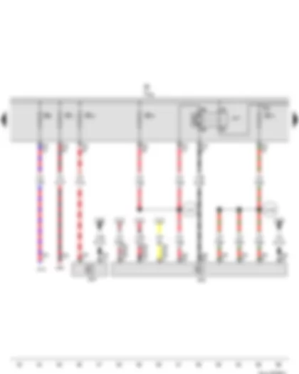 Wiring Diagram  VW TIGUAN 2011 - Terminal 30 voltage supply relay - Fuse holder B - Terminal 30a wiring junction - Terminal 30 wiring junction 2